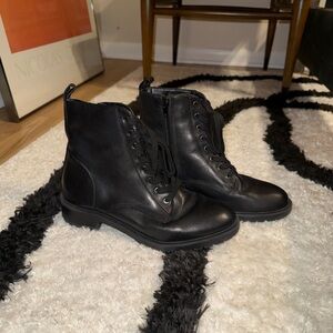 Steve Madden Black Leather Ankle Boots